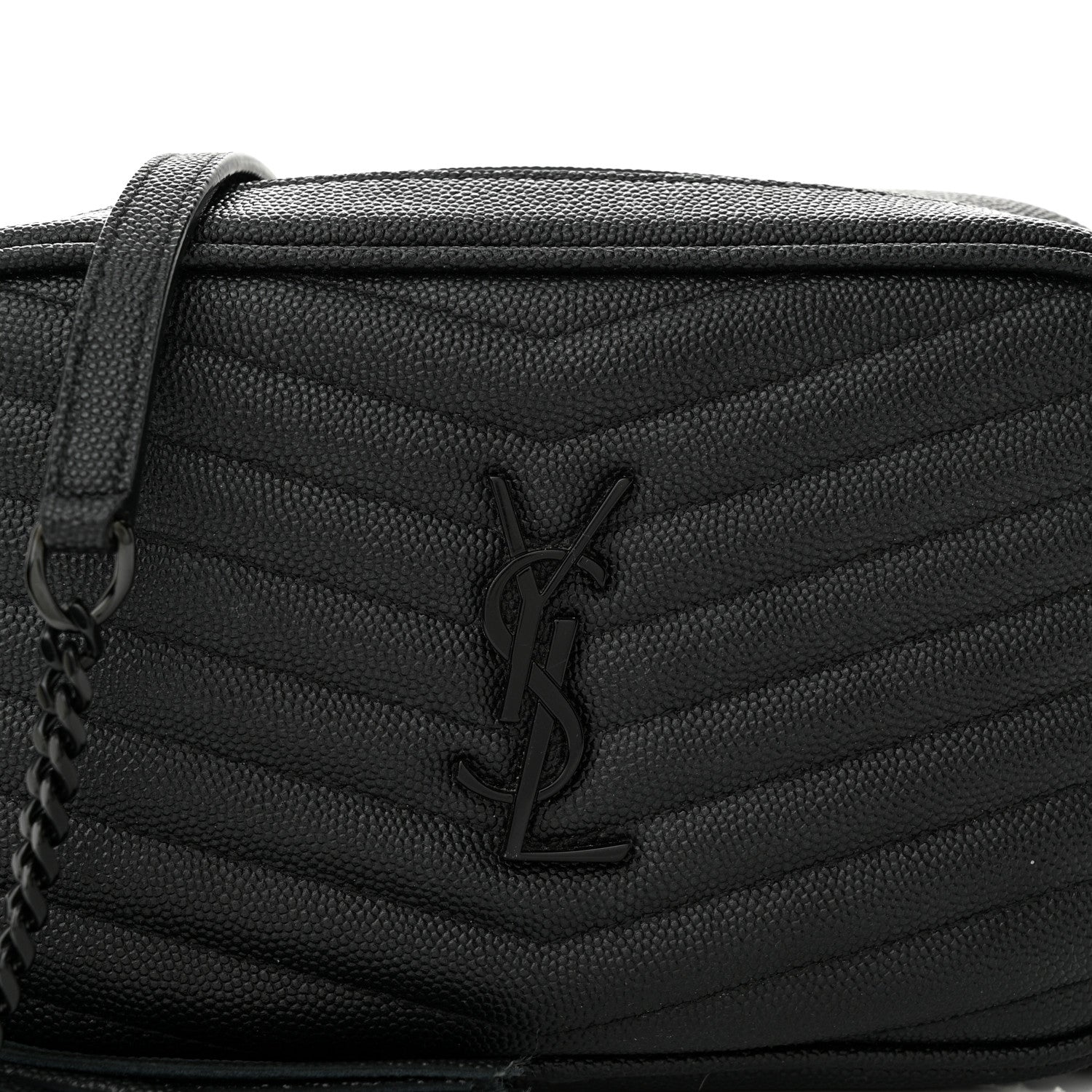 Saint Laurent Grain De Poudre Matelasse Monochrome Monogram Mini Lou Camera Bag Black 8 of 11
