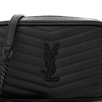 Saint Laurent Grain De Poudre Matelasse Monochrome Monogram Mini Lou Camera Bag Black 8 of 11