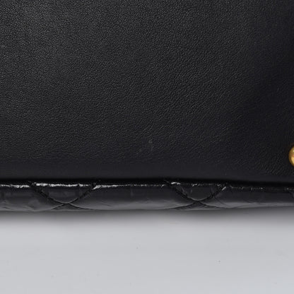 Chanel Glazed Crinkled Lambskin Large East West Flap Black 10 of 10
