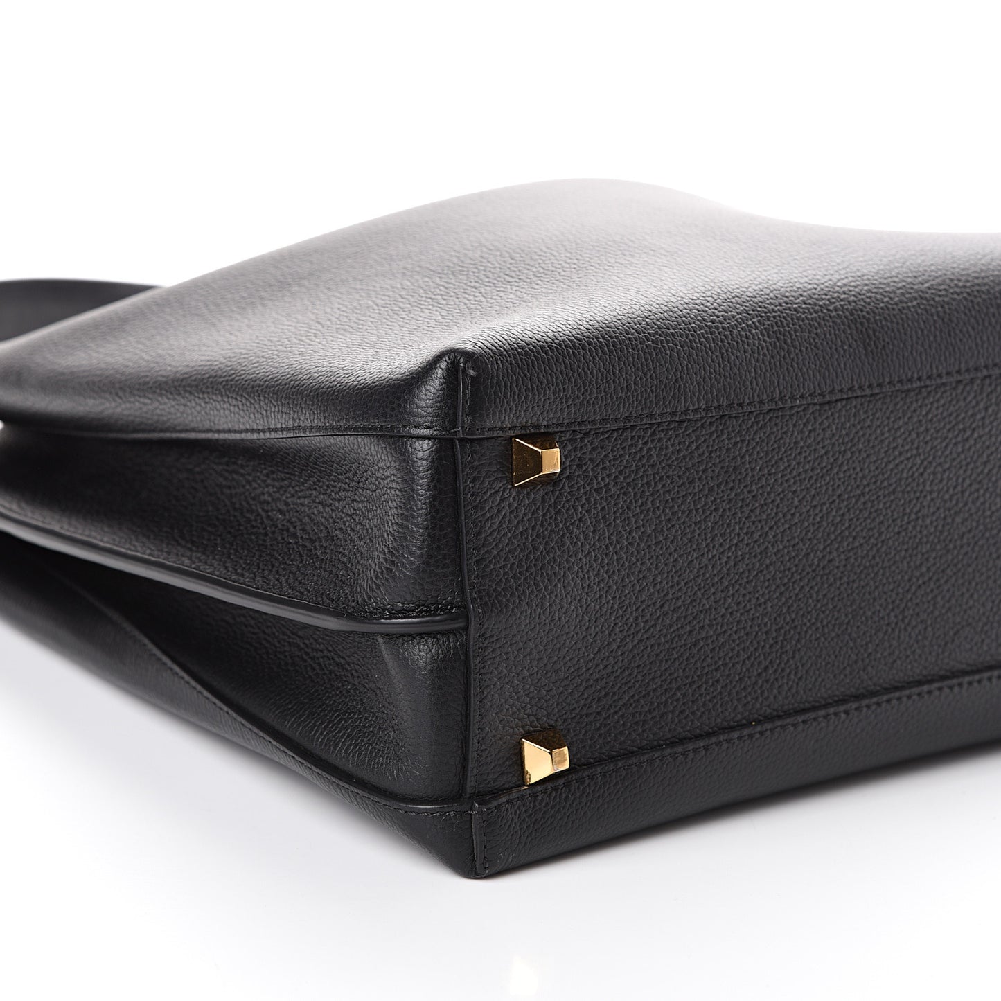 Grained Calfskin Large Milla Hobo Black