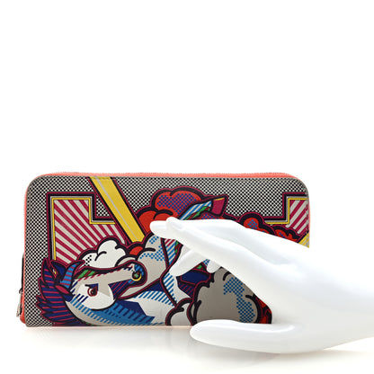 Hermes Swift Pegase Pop Azap Wallet Gris Perle Orange 2 of 8