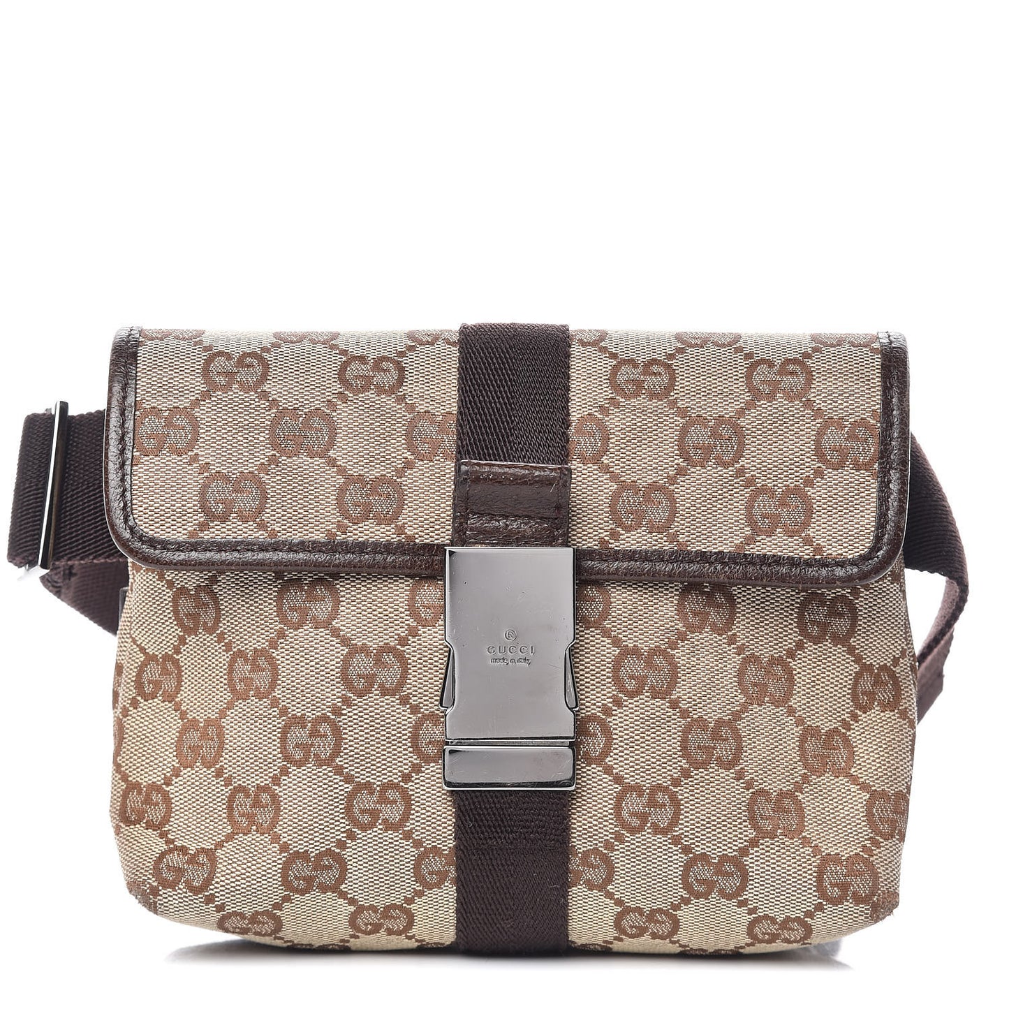 Monogram Waist Pouch Bag Dark Brown