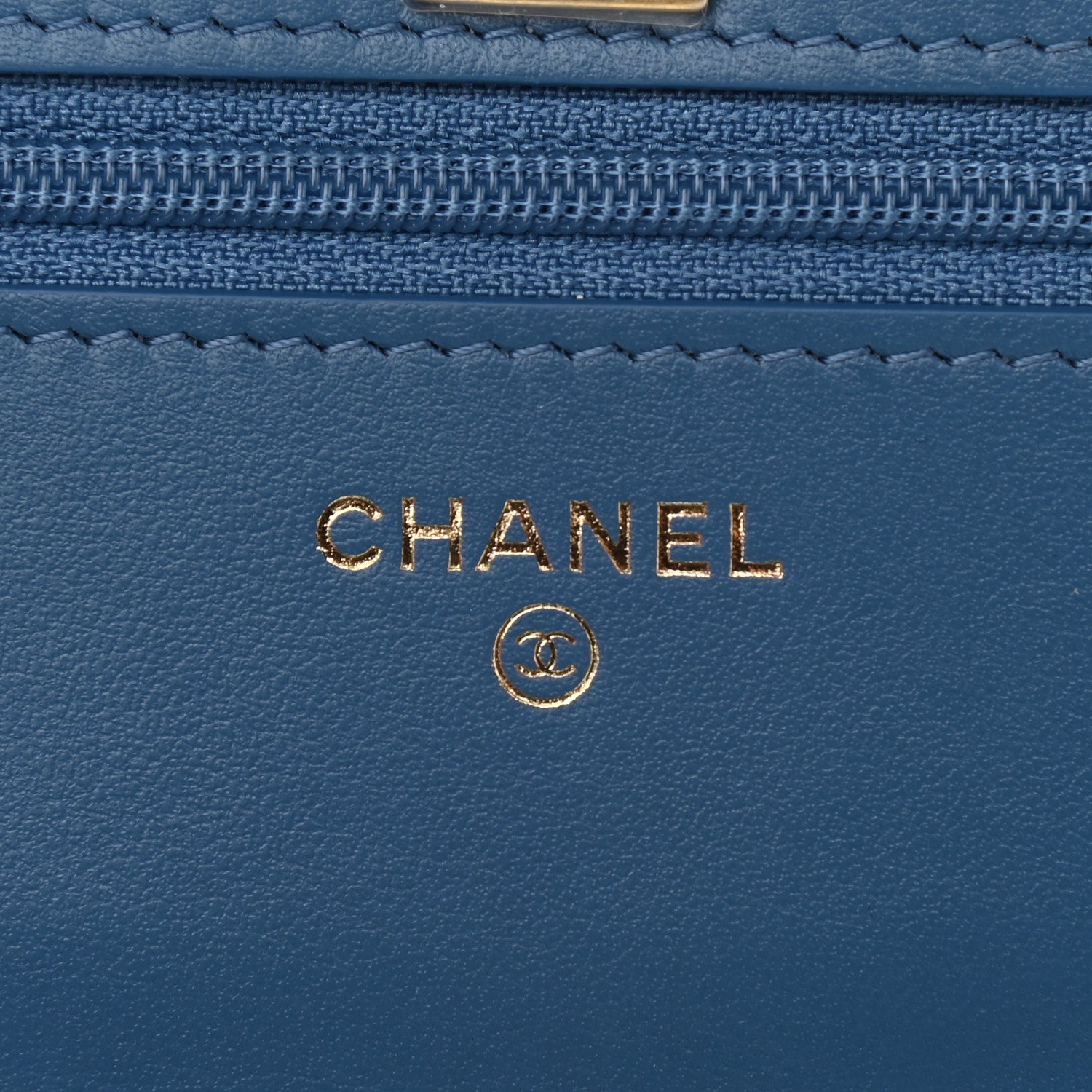 Chanel Denim Quilted CC Pearl Crush Wallet On Chain WOC Blue 6 of 10