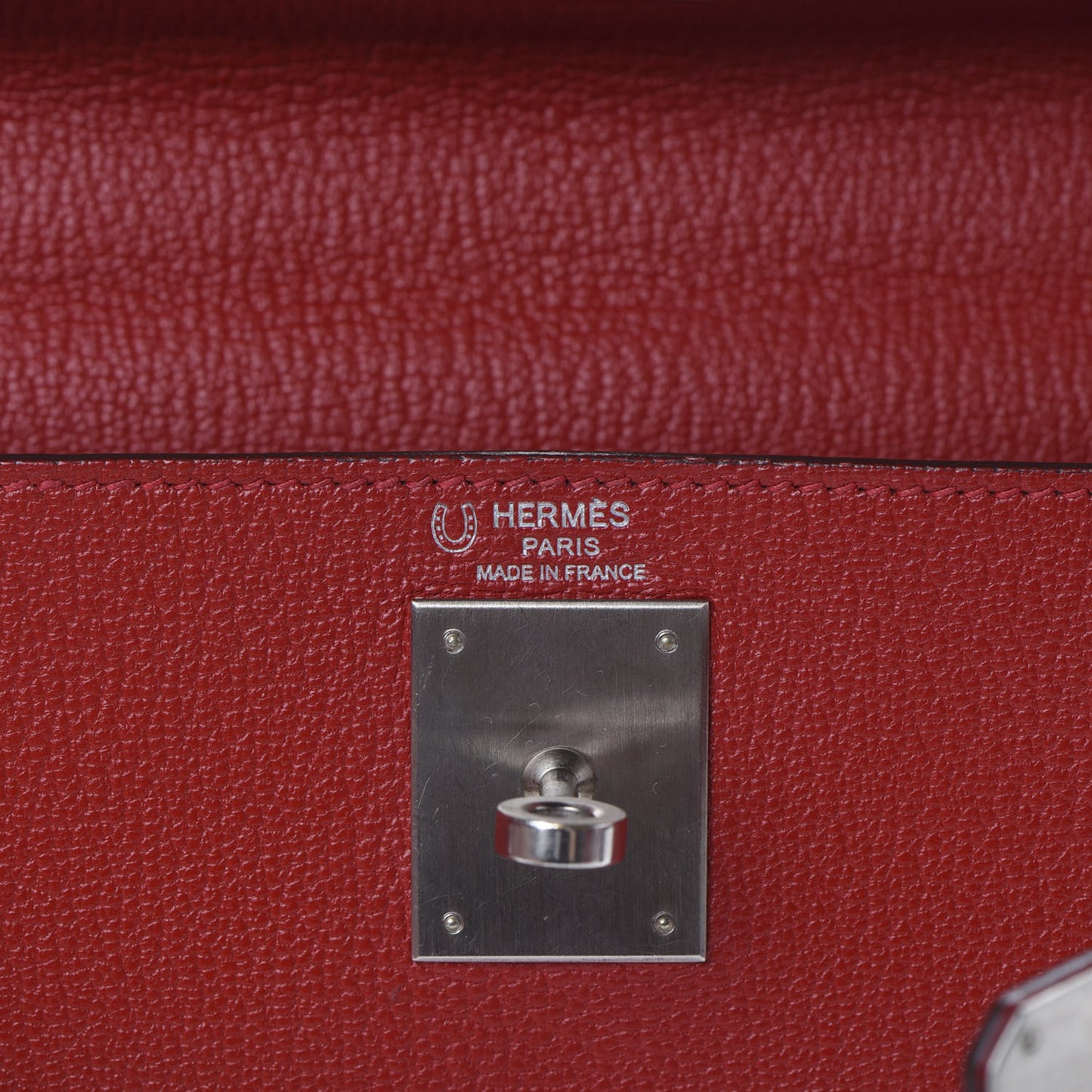 Chevre Mysore Horseshoe Kelly Retourne 28 Rouge Garance Bleu Obscur