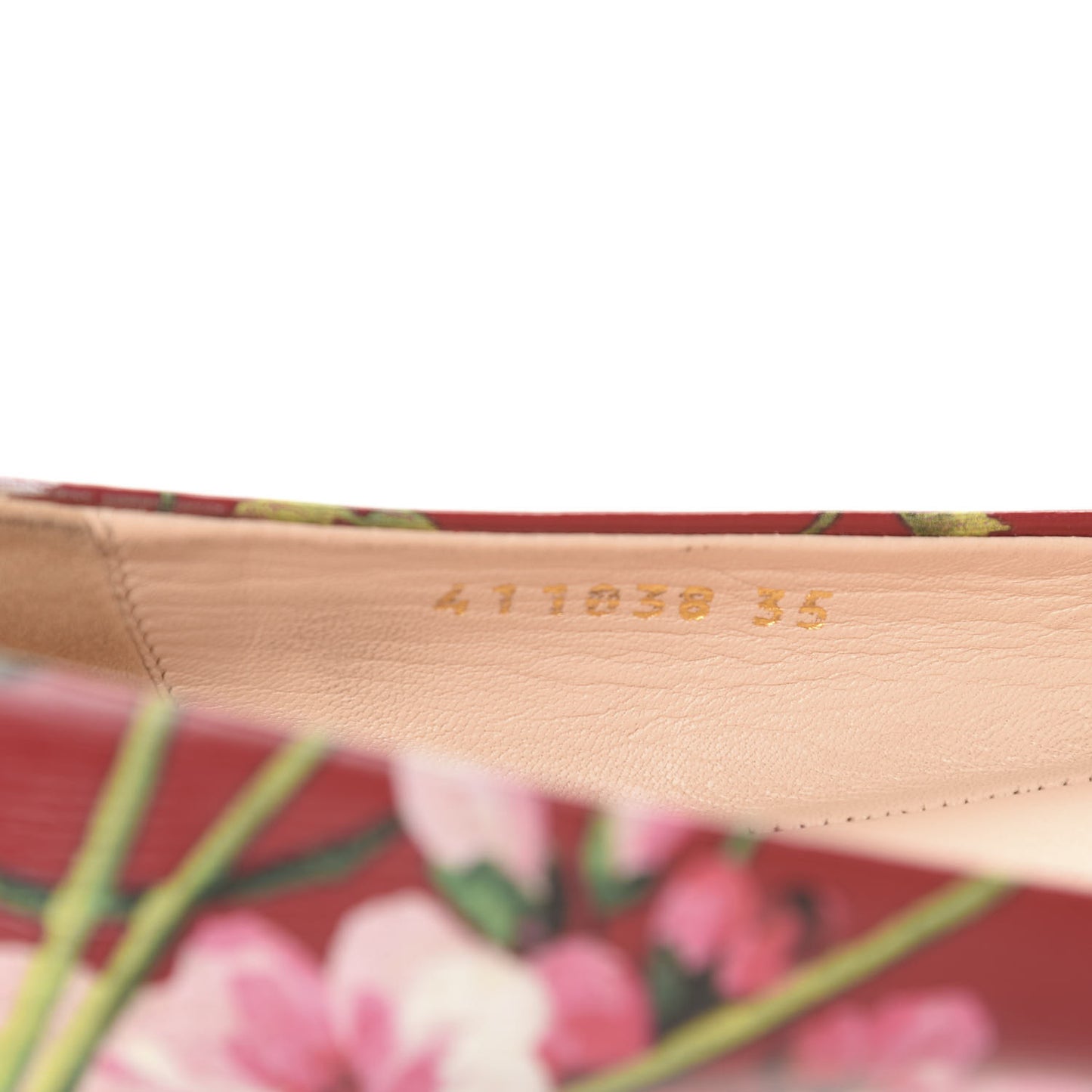 Calfskin Blooms Print Ballet Flats 35 Romantic Cherry Multicolor