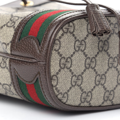 Gucci GG Supreme Monogram Web Mini Ophidia Bucket Bag Brown 8 of 11