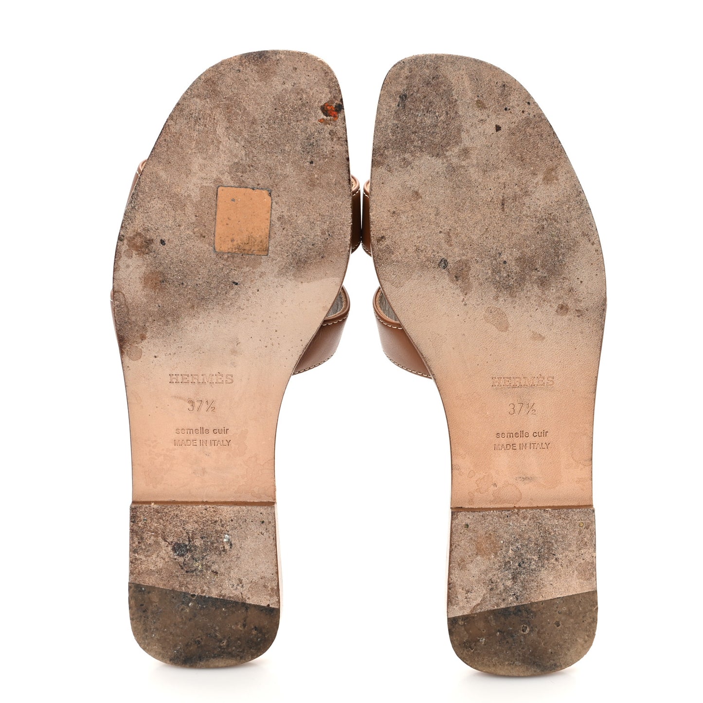 Box Calfskin Oran Sandals 37.5 Gold