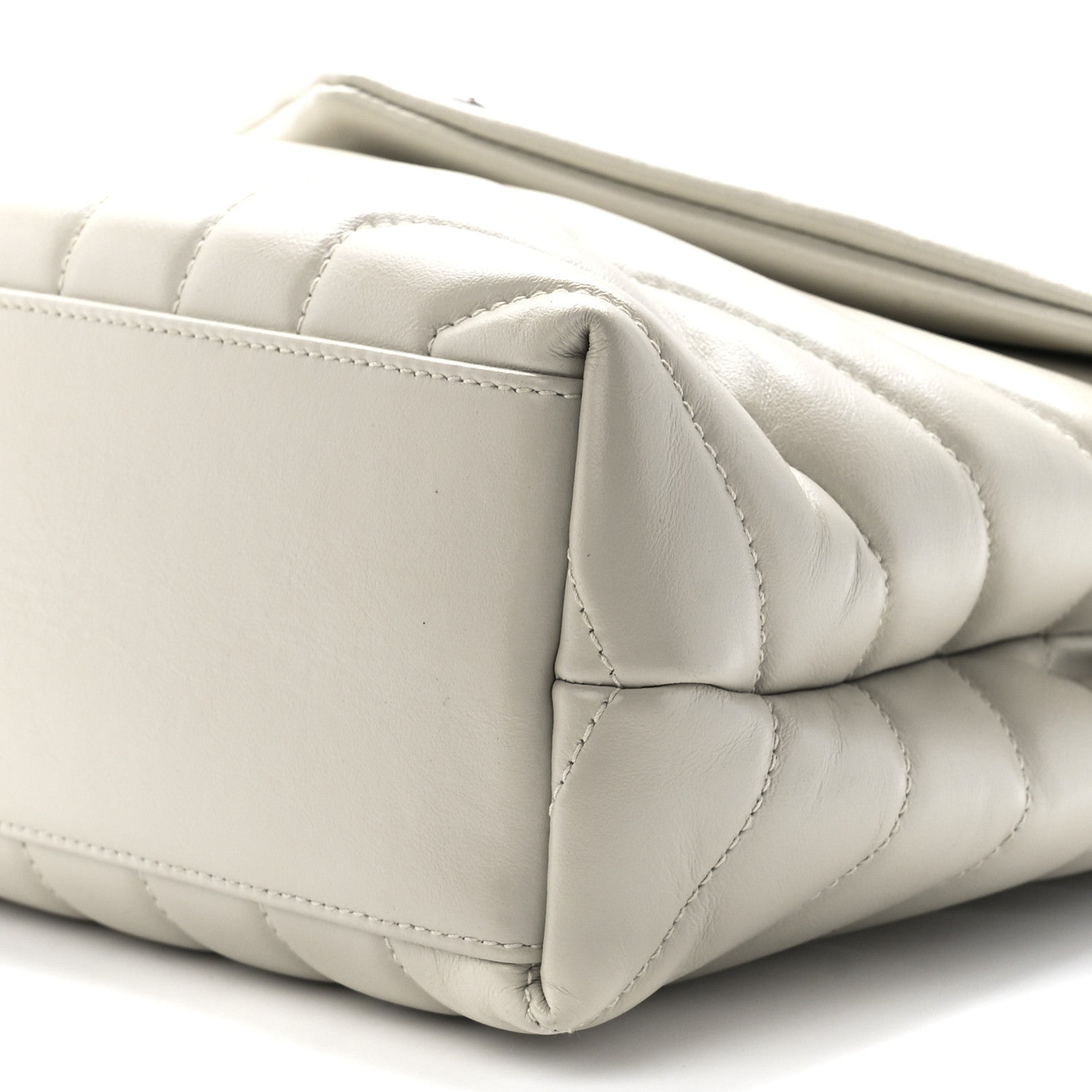 Saint Laurent Calfskin Y Quilted Monogram Small Loulou Chain Satchel Ivory 12 of 12