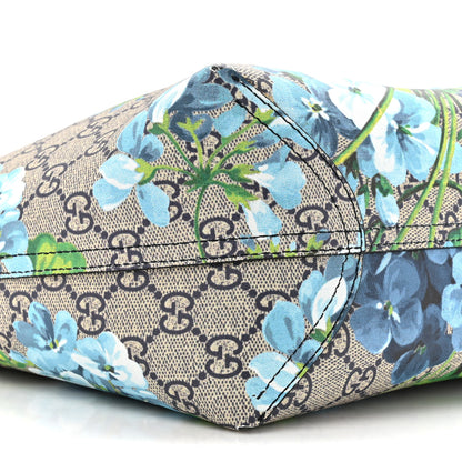 Gucci GG Supreme Monogram Blooms Medium Reversible Tote Beige Blue 14 of 20