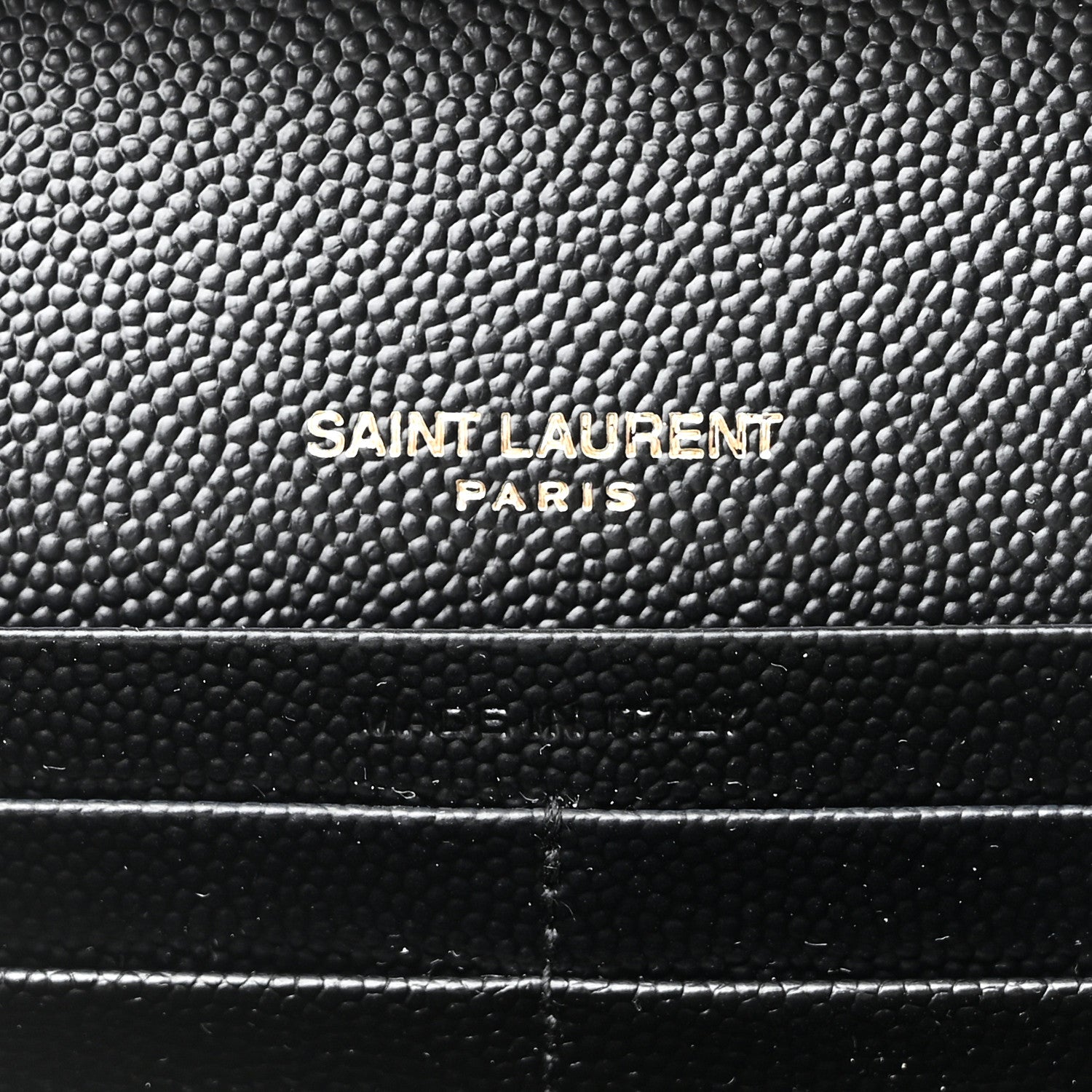 Saint Laurent Grain De Poudre Matelasse Chevron Monogram Chain Wallet Black 6 of 9