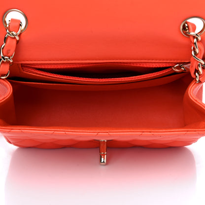 Chanel Lambskin Quilted Mini Square Flap Light Orange 4 of 4