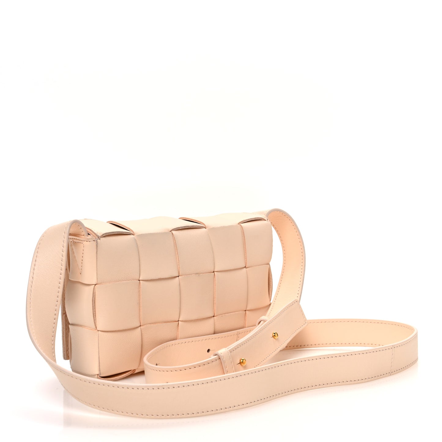 Lambskin Maxi Intrecciato Small Cassette Crossbody Bag Melon Washed