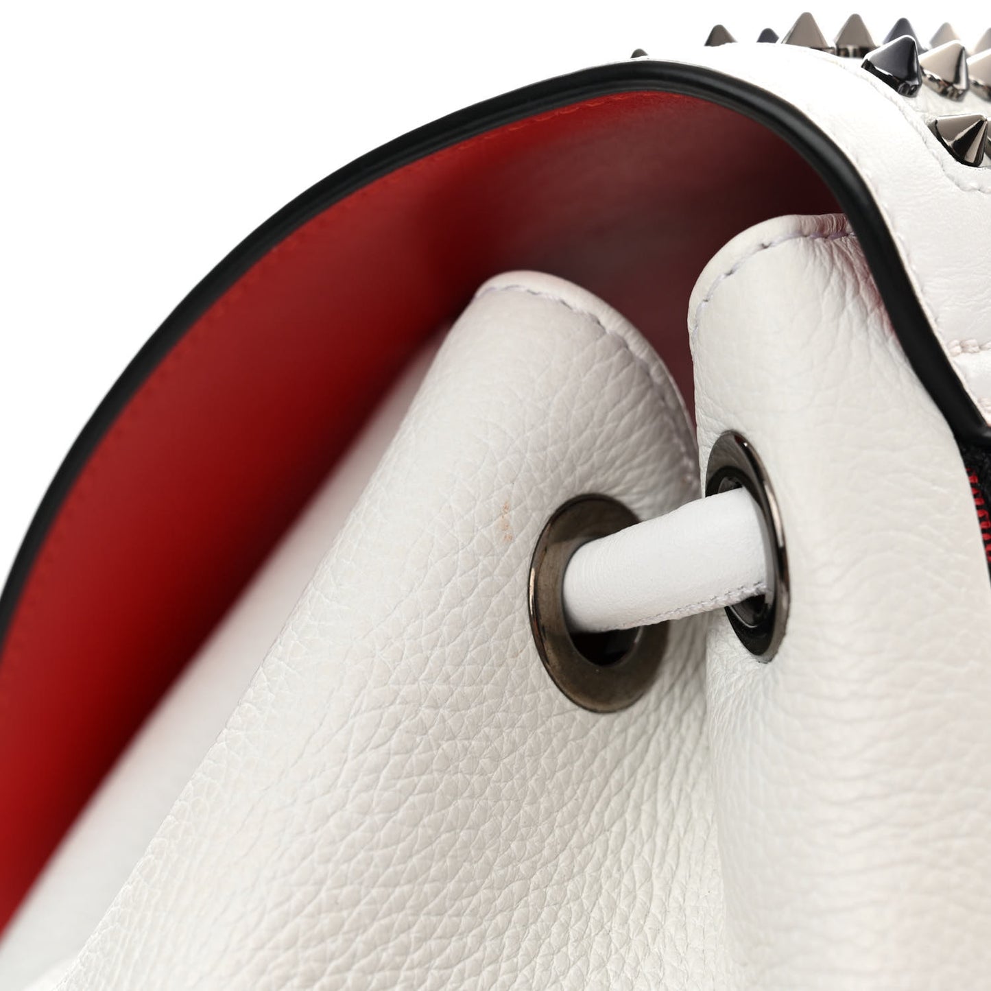 Calfskin Spiked Explorafunk Backpack White