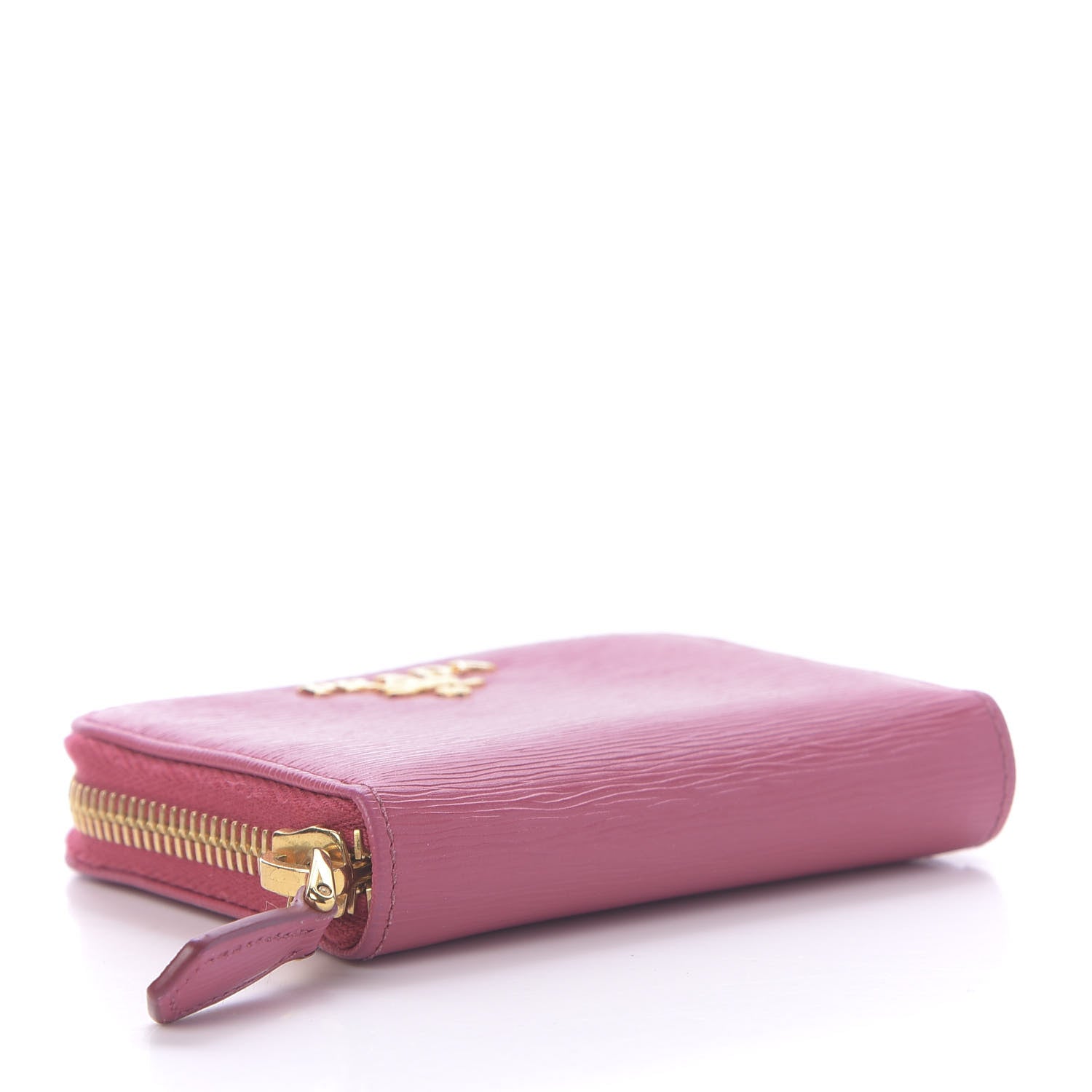 Prada Vitello Move Metal Coin Purse Peonia 3 of 8