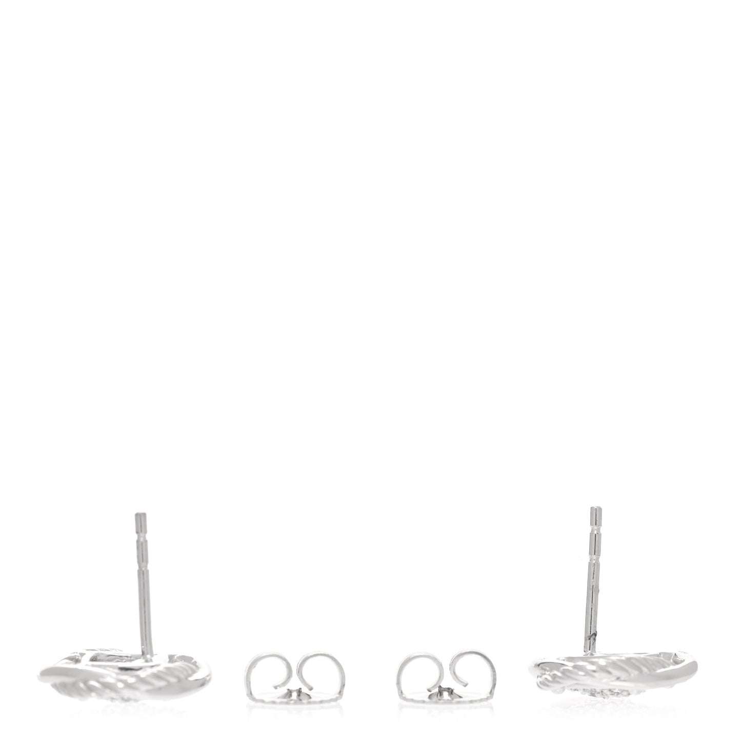 Sterling Silver Diamond 13mm Infinity Earrings