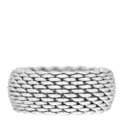Tiffany Sterling Silver Somerset Mesh Ring 52 6 1 of 4
