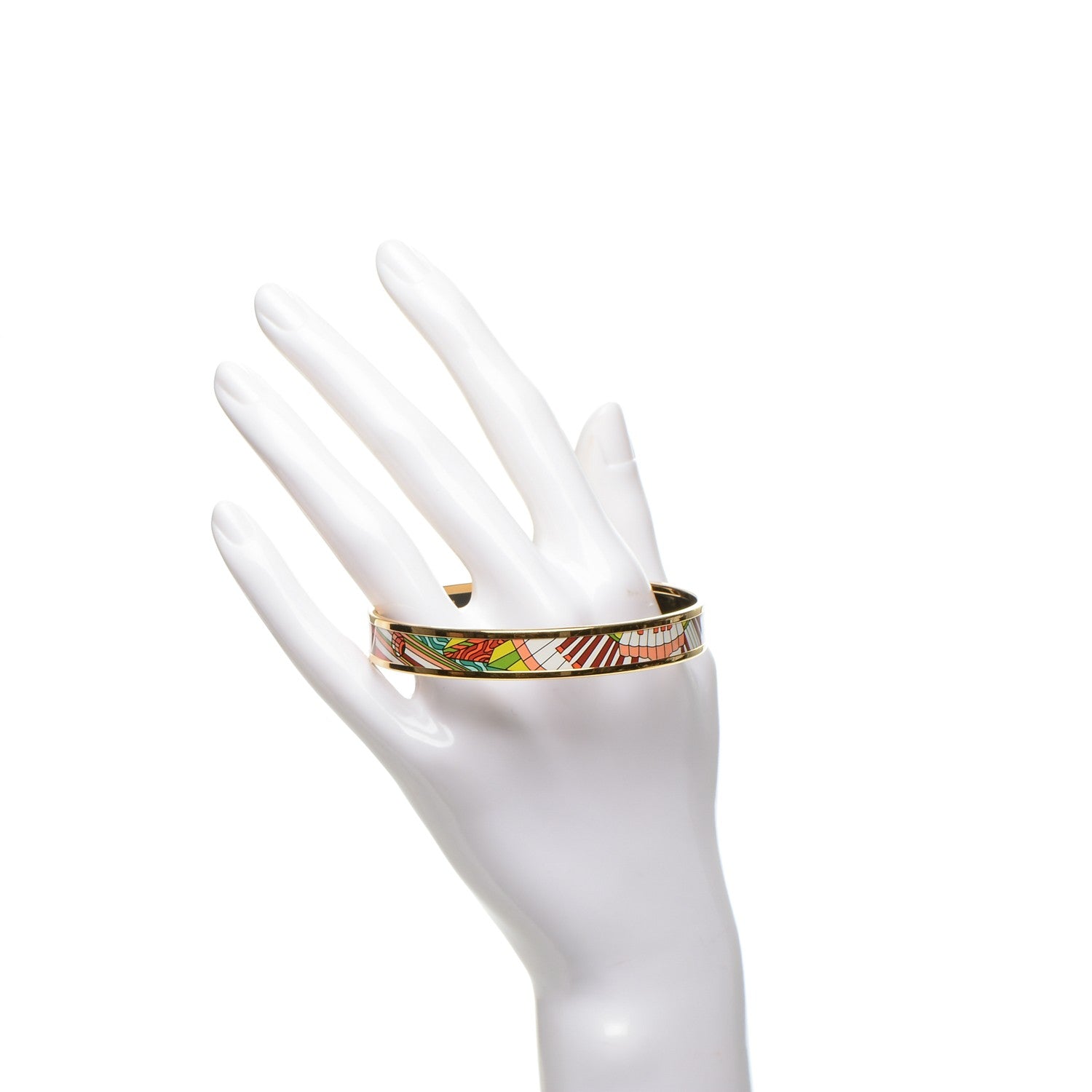 Hermes Enamel Printed Narrow Point D'Orgue Bracelet 70 2 of 5
