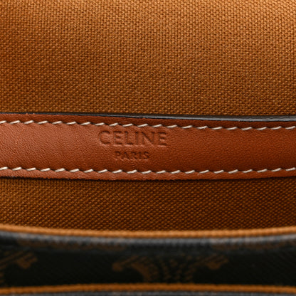 Celine Triomphe Canvas Medium Folco Bag Tan 6 of 10