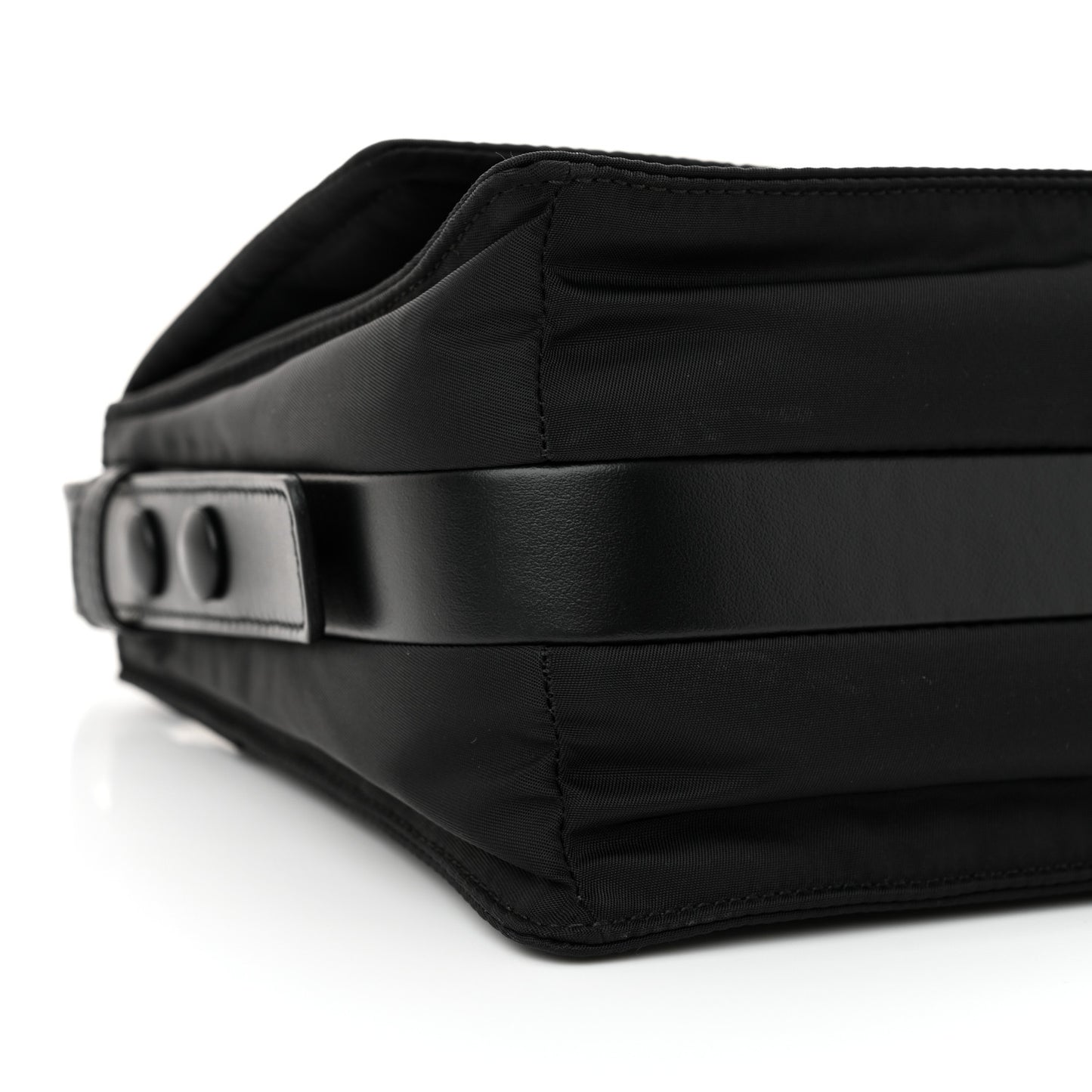 Re-Nylon Vitello Padded Small Flap Shoulder Bag Black