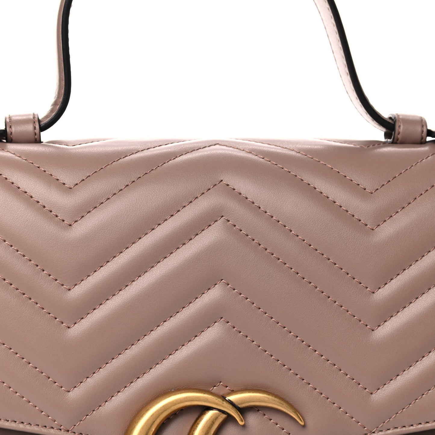 Calfskin Matelasse Medium GG Marmont Top Handle Shoulder Bag Porcelain Rose