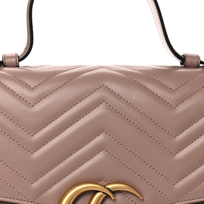 Gucci Calfskin Matelasse Medium GG Marmont Top Handle Shoulder Bag Porcelain Rose 9 of 20