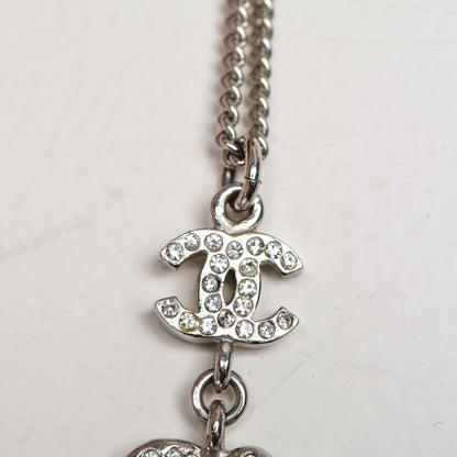 Chanel Crystal CC Camellia Necklace Silver 7 of 8