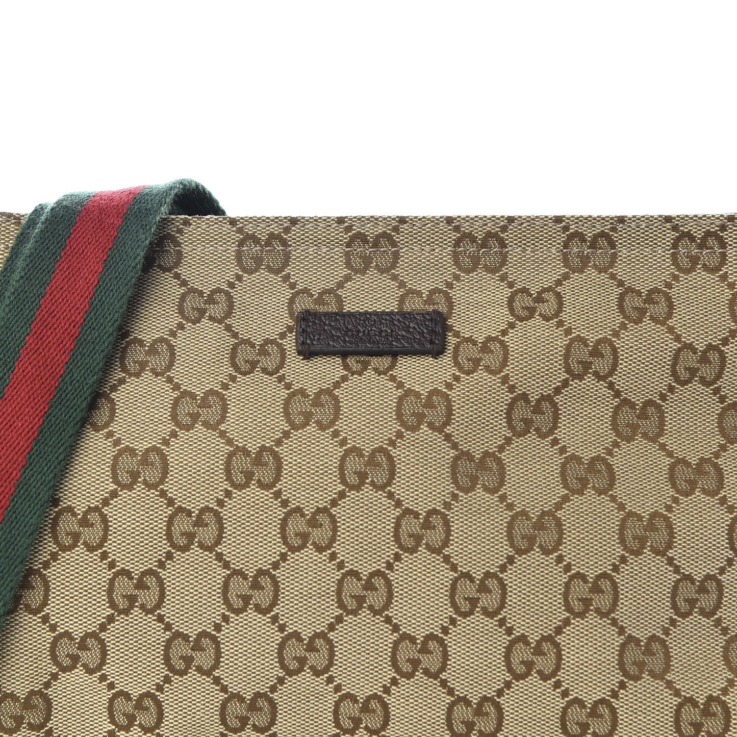 Monogram Web Small Flat Messenger Crossbody Dark Brown