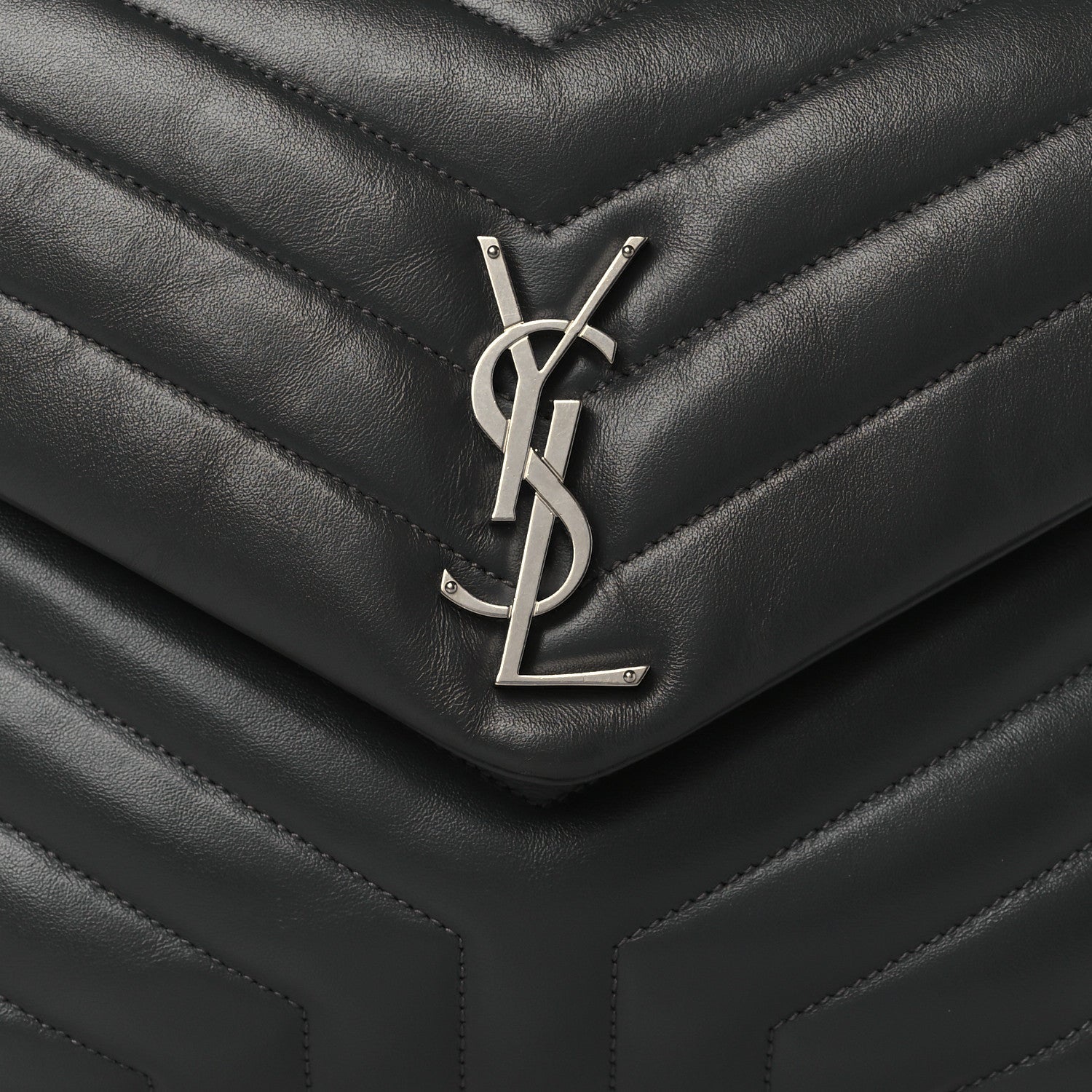 Saint Laurent Calfskin Y Quilted Monogram Medium Loulou Chain Satchel Earth 6 of 8
