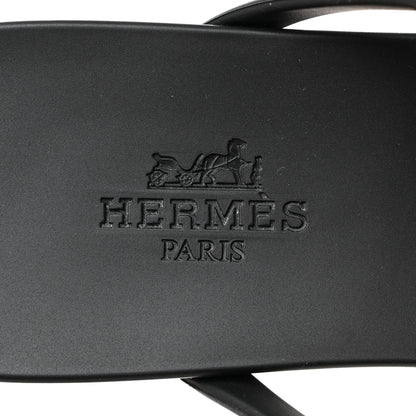 Hermes Rubber Womens Egerie Sandals 36 Black 6 of 9