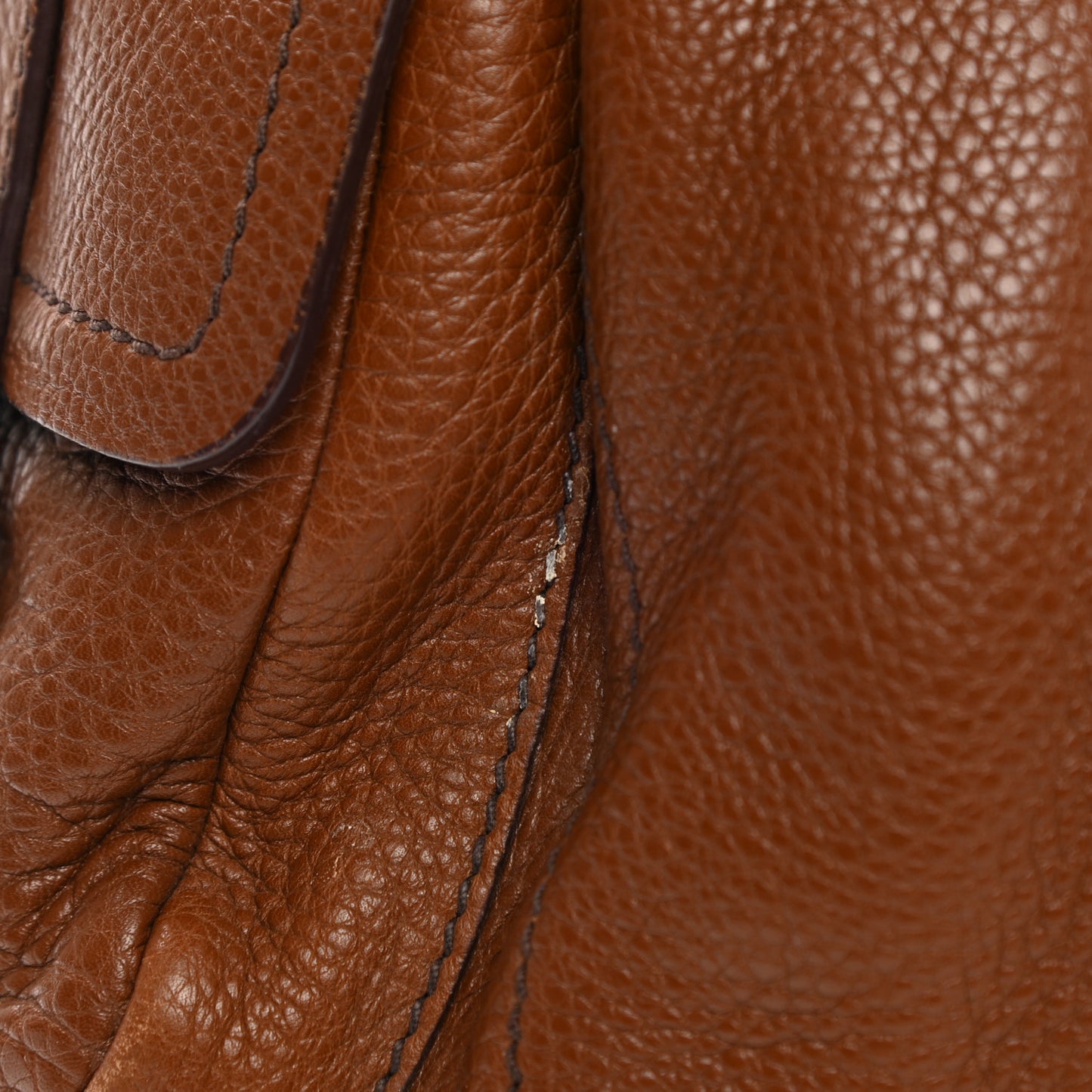 Vitello Daino Buckle Shoulder Bag Tabacco