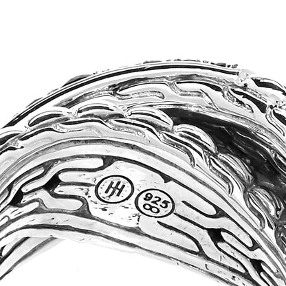 John Hardy Sterling Silver Black Sapphire Crossover Ring 55 7.25 4 of 4