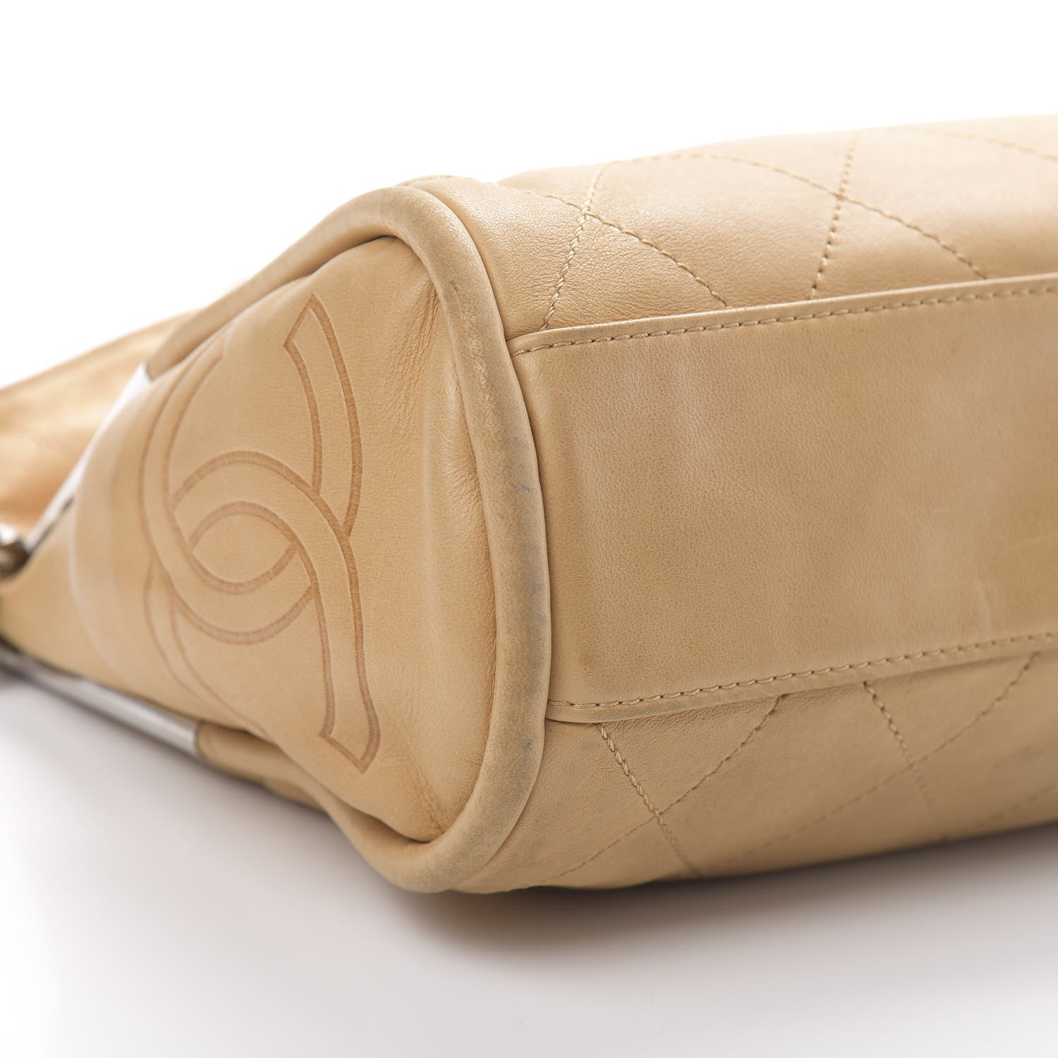 Chanel Lambskin Stitched Medium Ultimate Soft Tote Beige 9 of 14