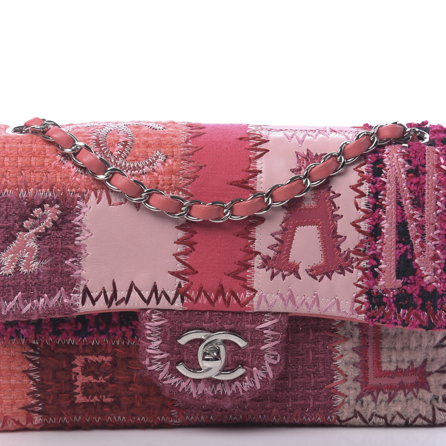 Chanel Lambskin Tweed Patchwork Medium Single Flap Multicolor 10 of 11