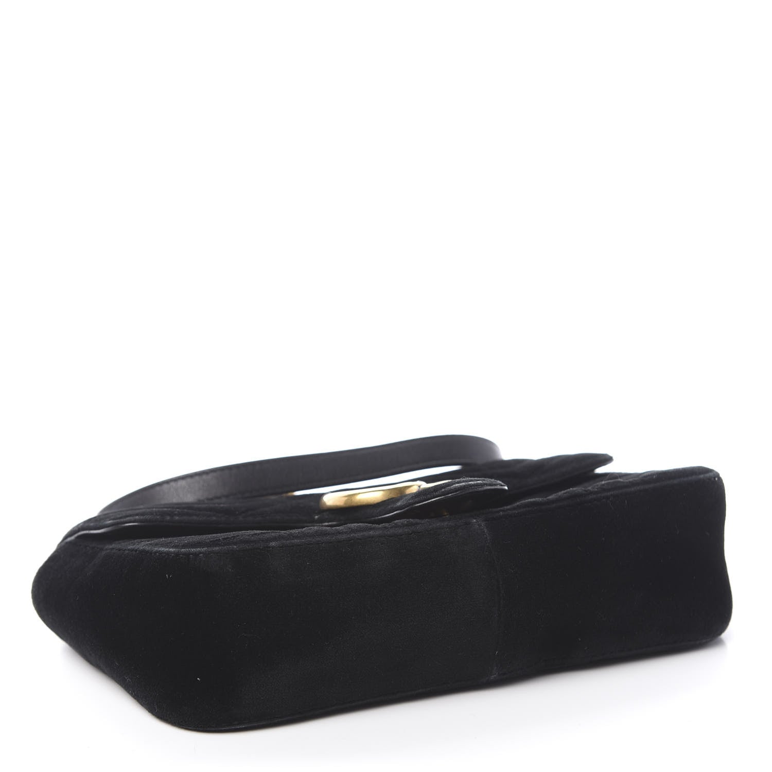 Gucci Velvet Matelasse Mini GG Marmont Shoulder Bag Black 4 of 10