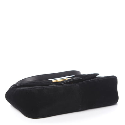 Gucci Velvet Matelasse Mini GG Marmont Shoulder Bag Black 4 of 10