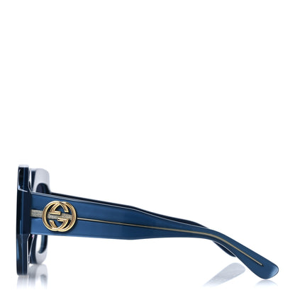 Gucci Acetate Square Web Frame GG0178S Sunglasses Navy 3 of 8