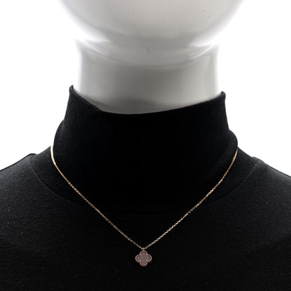 Van Cleef & Arpels 18k Rose Gold Carnelian Sweet Alhambra Heart Pendant Necklace 2 of 5