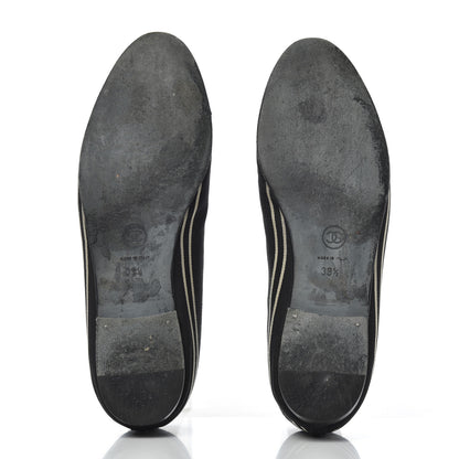Chanel Fabric Grosgrain Cap Toe Ballerina Flats 39.5 Black 5 of 19