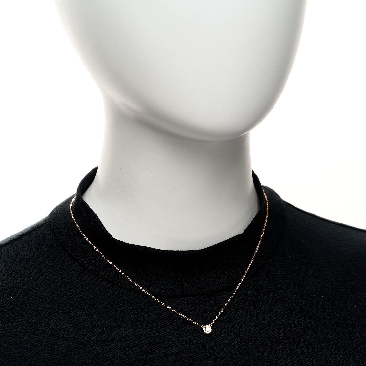 Tiffany 18K Yellow Gold Diamond .17ct Elsa Peretti Diamonds by the Yard Pendant Necklace 2 of 5