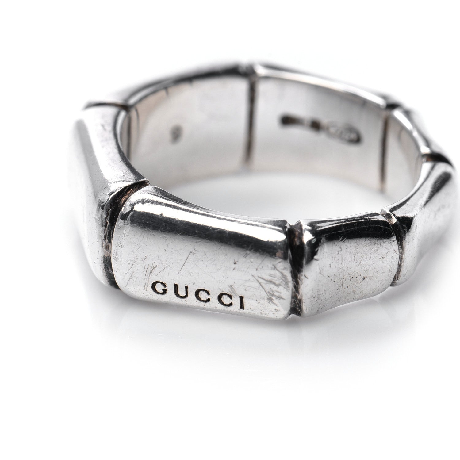 Gucci Sterling Silver Bamboo Band Ring 49 4.75 4 of 6