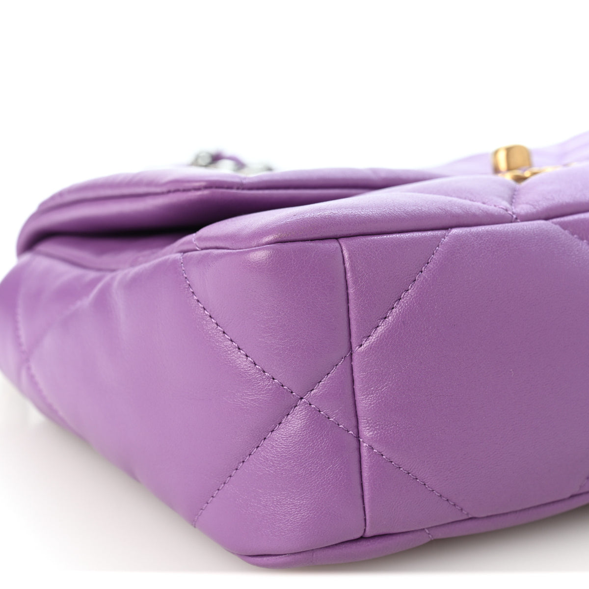 Chanel Lambskin Quilted Medium Chanel 19 Flap Purple 9 of 10