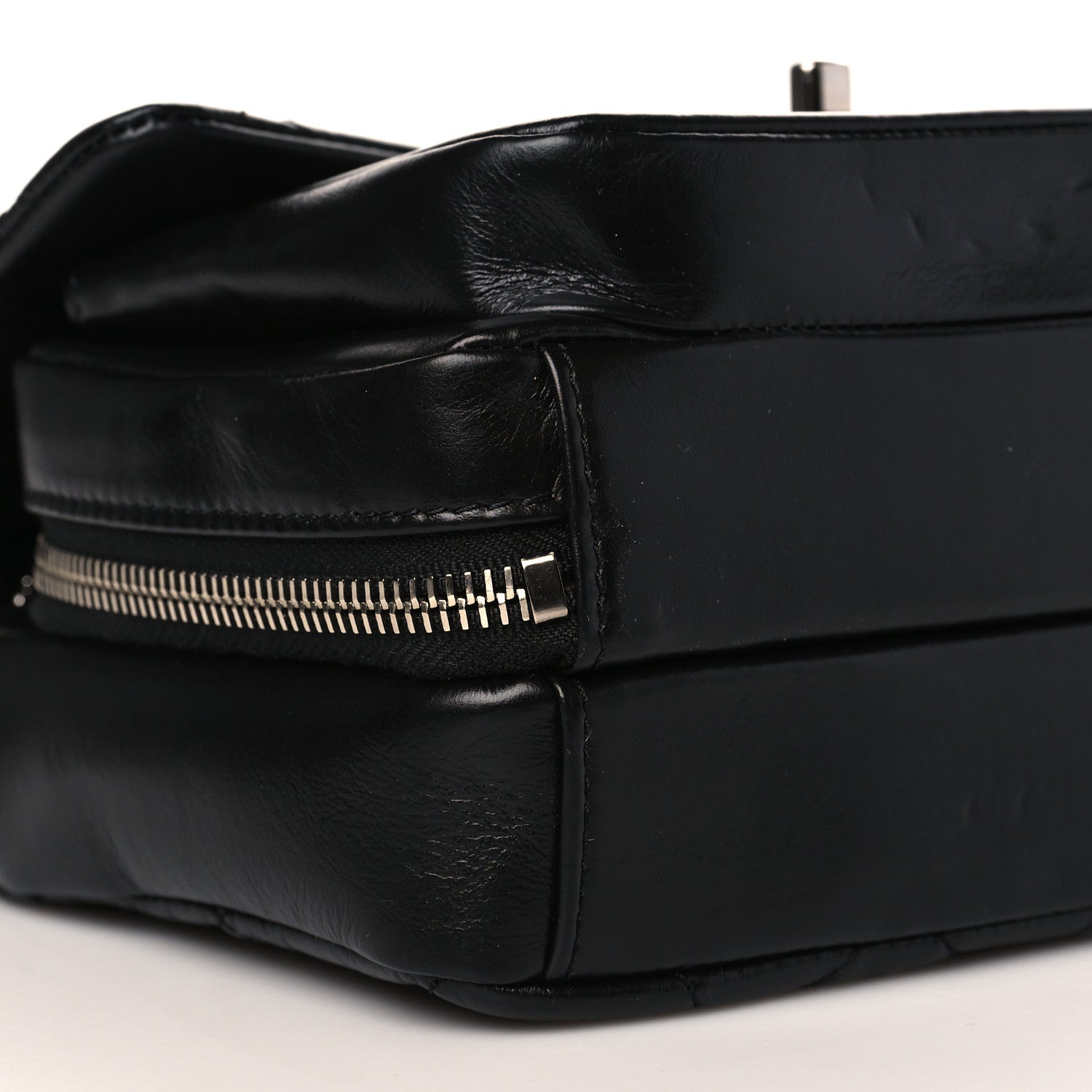 Chanel Aged Calfskin Quilted Express Zip Around Flap Black 10 of 11