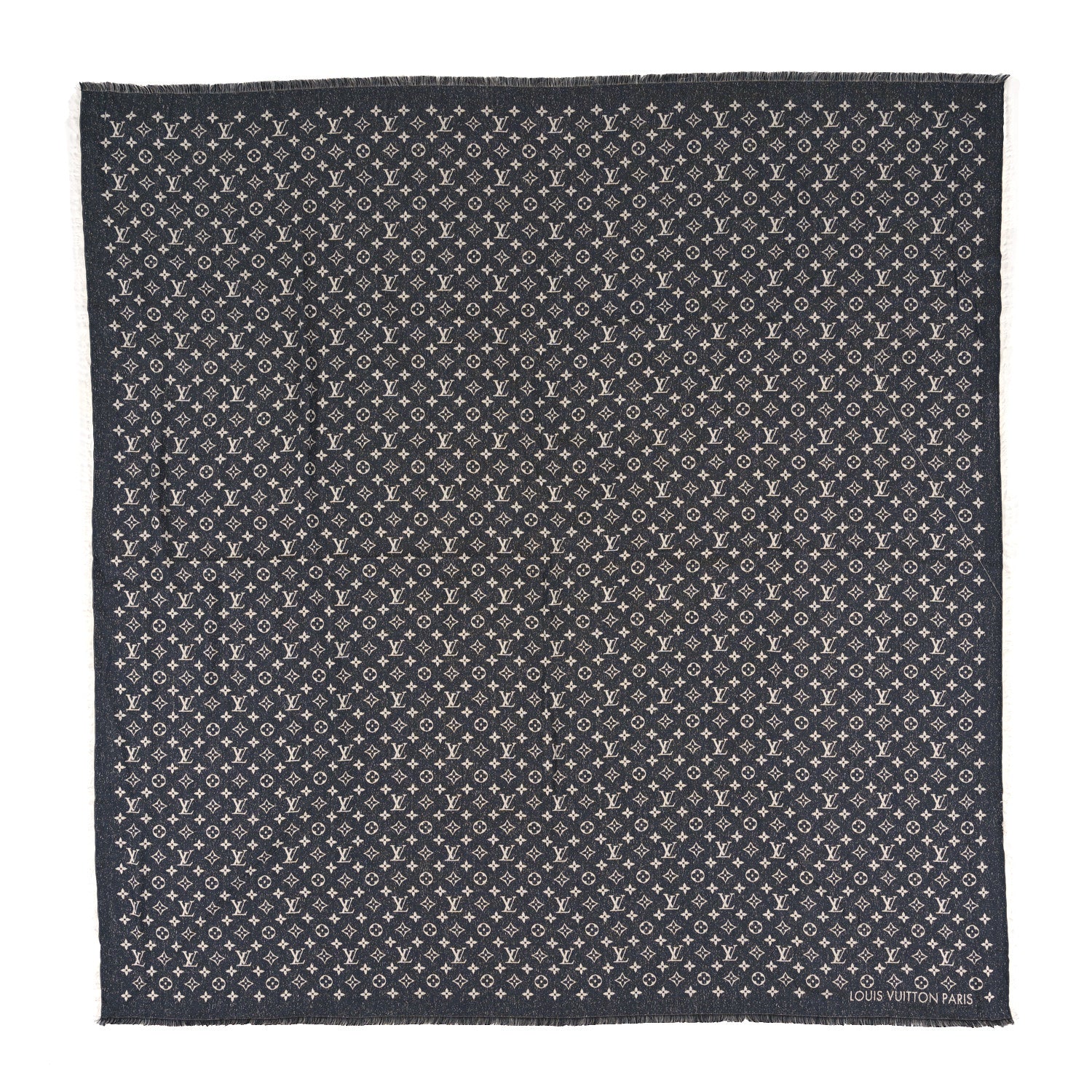 Louis Vuitton Cotton Wool Silk My Daily Denim Shawl Blue 1 of 3