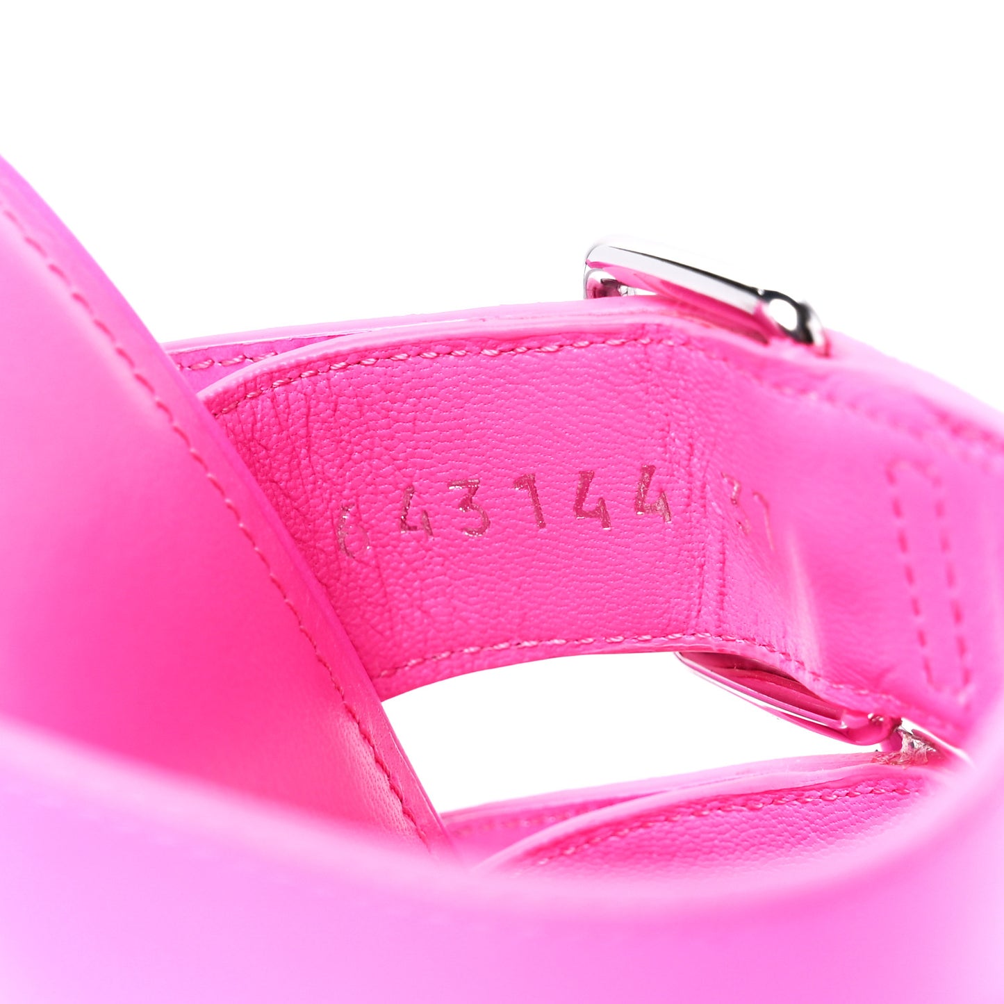 Shiny Sheepskin Bluckle K 80mm Sandals 37 Fluo Pink