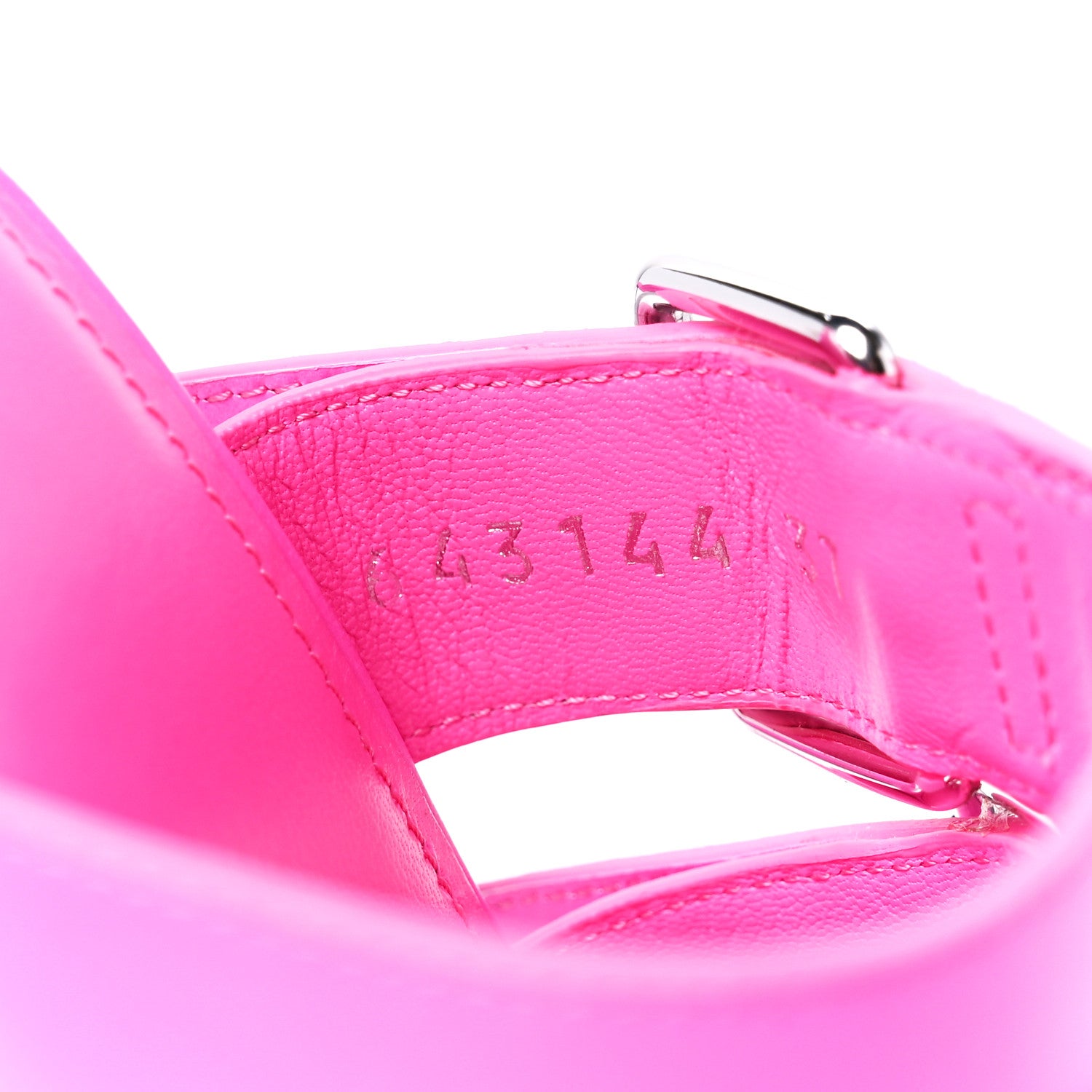 Balenciaga Shiny Sheepskin Bluckle K 80mm Sandals 37 Fluo Pink 8 of 9
