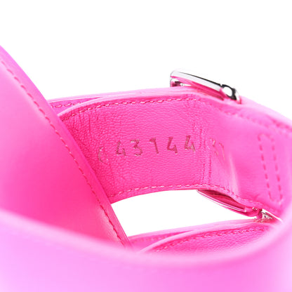 Balenciaga Shiny Sheepskin Bluckle K 80mm Sandals 37 Fluo Pink 8 of 9