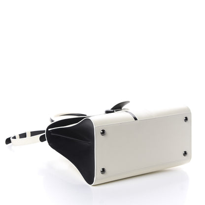 Delvaux Box Calfskin Light And Shadow MM Brillant Satchel Ivory Black 4 of 9