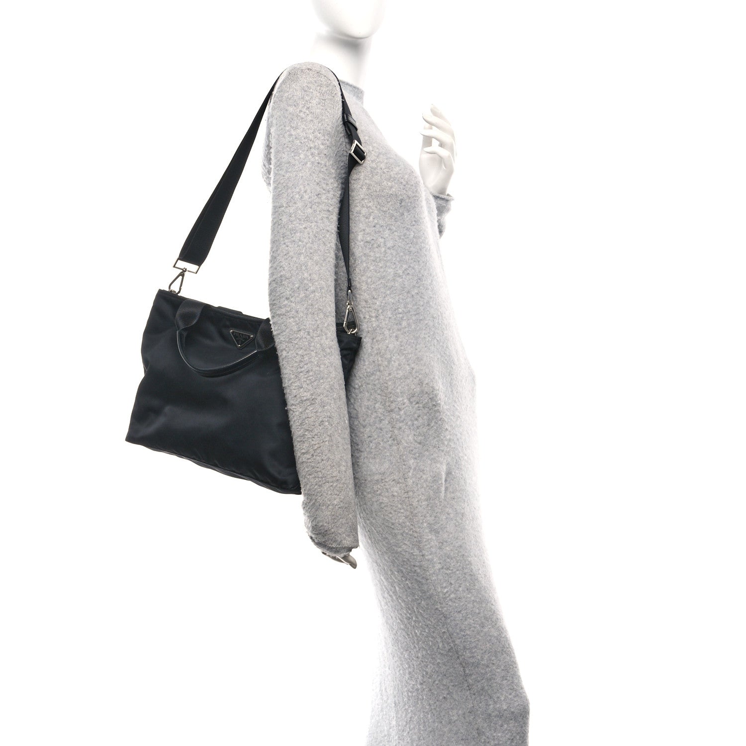 Prada Nylon Vela East West Shopper Tote Black 2 of 12