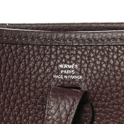 Hermes Taurillon Clemence Maxi Quadrille Evelyne TPM Rouge Sellier Bleu Bill Biscuit Rouge H 6 of 9