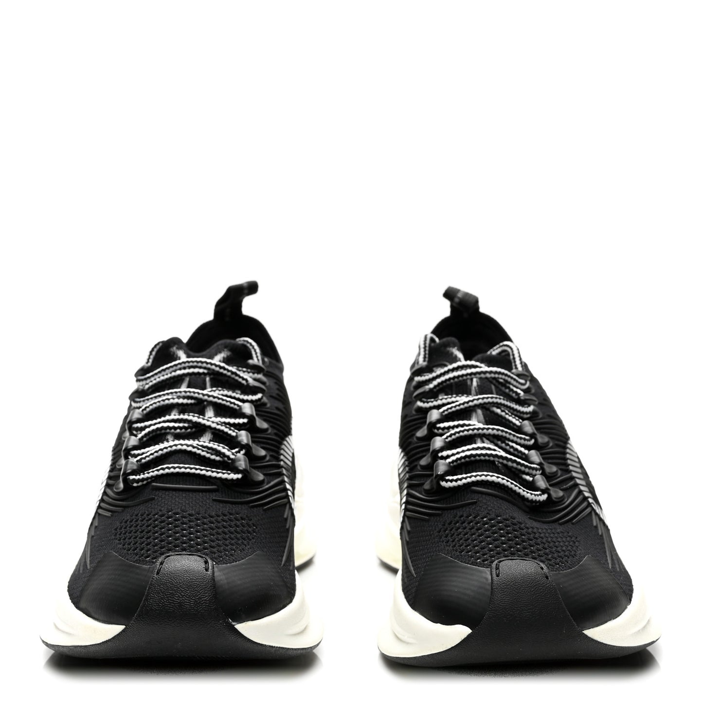 Technical Knit Fabric Waves Womens Gucci Run Sneakers 37 Black Loess